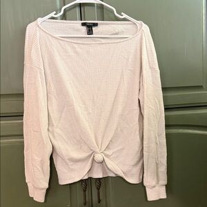Forever 21 Off-White Waffle Knit Top